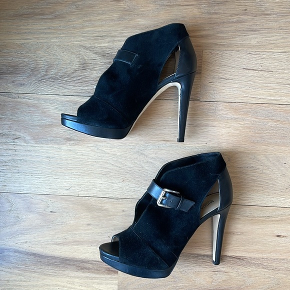 Michael Kors Isabella peep toe suede bootie shoes - Picture 2 of 10